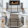 FACILITYS - Barrière de Sécurité Enfant - Grille Protection Cheminée Enfant Pliable - Grand Format en Métal de 300 cm - 1 Porte 