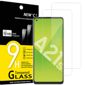 NEW'C Lot de 2, Verre Trempé pour Samsung Galaxy A21s, Film Protection écran -sans Bulles d'air -Ultra Résistant (0,33mm HD Ultr