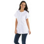 Tunique médicale Femme, col rond, boutons pression (infirmiere pharmicie hopital medecin...) (Taille 1 - S - 38/40) - Blanc