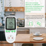 Wattmètre - Compteur de Consommation Électrique - FISHTEC ® - Prise Contrôle Cout Consommation Electrique - Prise Compteur d'Éne