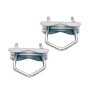 HD-Line Bride-110mm Bride d'Etrier avec Mâchoire pour Fixation de Parabole et d'Antenne sur Mât, Gris, Set de 2 Pièces