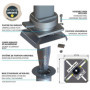GARD & ROCK - Pied amovible pour parasols déportés, en aluminium - Multi-terrains à insérer sur les bases d'ancrage - Fixez soli