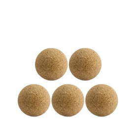 Lot de 5 balles de baby-foot en liège brut