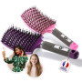 2 Brosses à Cheveux en Poils de sanglier- Démélant 100% Narurel - Démêler sans larmes ! Set Brosses (Rose et violette)