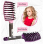 2 Brosses à Cheveux en Poils de sanglier- Démélant 100% Narurel - Démêler sans larmes ! Set Brosses (Rose et violette)