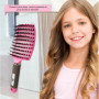 2 Brosses à Cheveux en Poils de sanglier- Démélant 100% Narurel - Démêler sans larmes ! Set Brosses (Rose et violette)
