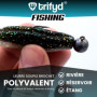 trifyd ® Fishing - Leurres Souples shad de 10 cm pour brochet ou Tous Types de canassiers, Le Pack de 5 leurres de pêche + 2 têt