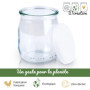 DIY Creation - Lot de 12 Pots de Yaourt en Verre avec couvercles hermétiques - Yaourtière Seb Multidélices, Thermomix, Cookeo - 