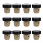 Westmark 482020E4 Lot de 12 bouchons pour bouteilles de vin, spiritueux, huile ou vinaigre, liège naturel/plastique, marron clai