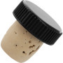 Westmark 482020E4 Lot de 12 bouchons pour bouteilles de vin, spiritueux, huile ou vinaigre, liège naturel/plastique, marron clai