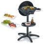 SEVERIN Barbecue électrique 2 000 W avec grille en fonte d'aluminium, Barbecue sur pieds avec couvercle et thermomètre intégré, 