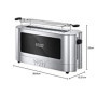 Russell Hobbs Grille Pain [Fente longue 2 Toasts/ 1 Tranche baguette] Elegance Acier chromé (Fente large, 6 Niveaux de Brunissag