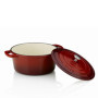 Kela 11948 Cocotte en Fonte Emaillée Ronde, Diamètre 26 cm, 5 litres, Rouge Calido