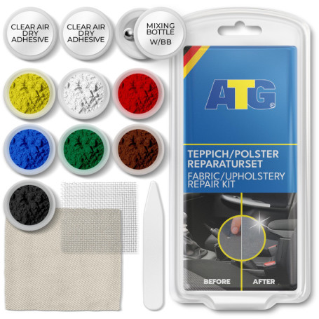 ATG® Kit Reparation Siege Auto Tissu - Kit réparation de Tapis siège Auto et sièges d'auto pour Votre Voiture - 13 pièces Multic
