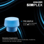 Halder 3017.051 50 Maillet : 40 W/surdimensionné souple en caoutchouc Bleu et Superplastic visage inserts,