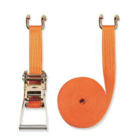 Braun Sangle d'arrimage 2 pièces à cliquet et crochets bord de rive 4000 daN Orange 8 m x 50 mm