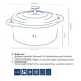 kela 12472 Cocotte en Fonte émaillée Ronde avec Couvercle, Bonne Conservation de la Chaleur, Compatible avec induction, 5 L, Noi