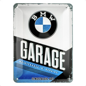 Nostalgic-Art Plaque rétro, 15 x 20 cm, Official License Product (OLP), BMW – Garage – Idée de Cadeau pour Fans de BMW, en métal