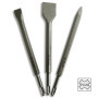 S&R Burin SDS Plus. Set de 3 Ciseaux Carrelage- Burin Plat, Large, Pointu) pour Carellage. Made in Germany Qualité Industrielle