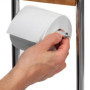 Relaxdays Ensemble porte brosse WC support porte rouleau papier toilette en bambou et inox brosse plastique distributeur papier 
