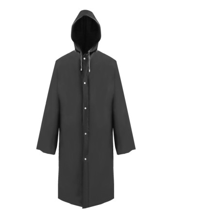 welsberg Poncho Pluie Imperméable avec Capuche et Manches, Cape de Pluie Réutilisable pour Adultes Unisexe, Taille Unique, noir