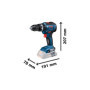 Bosch Professional 18V System perceuse-visseuse à percussion sans-fil GSB 18V-55 (couple maxi 55 Nm, tr/min, 2 batteries 4,0 Ah,