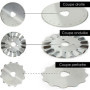 OfficeTree Cutter Rotatif Couture 45mm - 3 Lames Coupe Droite, Vague et Perforée - Découpez du Tissu et du Papier - Cutter Coutu