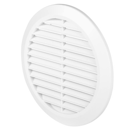 AWENTA Ø 100 à 150 mm Grille d'aération ronde, plastique blanc, moustiquaire, grille d'air extrait, grille d'air soufflé ou extr