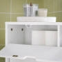SoBuy Meuble de Rangement Salle de Bain, Armoire de Côté, Rangement Polyvalente, Meuble pour Papier Toilette, Porte Brosse WC, M