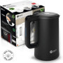 Balter Bouilloire électrique en acier inoxydable WK-4, 1,7 l, design à double paroi, sans BPA, LED, compacte, silencieuse (noir)