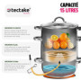 tectake® Extracteur de jus 15L en Acier inoxydable Multi-fonction Centrifugeuse Fruits et legumes Cuiseur-vapeur Presse fruits, 