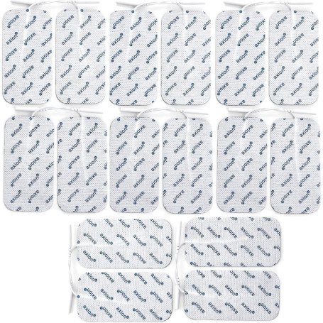 16 électrodes axion | Patchs de rechange de 10x5 cm pour électrostimulateur TENS et EMS | Réutilisables et auto-adhésifs avec co