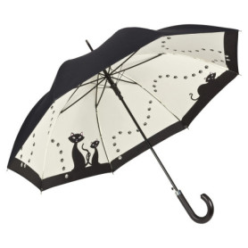 VON LILIENFELD®Parapluie Chats noirs Canne Grand Robuste Ouverture Automatique Double Épaisseur