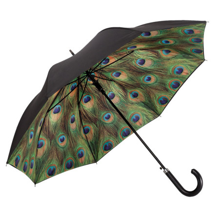 VON LILIENFELD® Parapluie Paon Canne Grand Robuste Ouverture Automatique