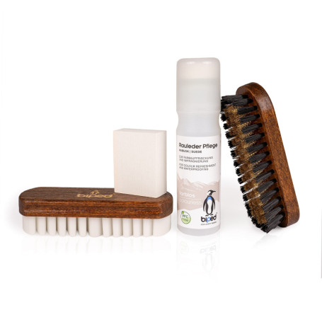 Kit d'entretien pour chaussures en daim - kit de nettoyage pour chaussures avec brosses pour l'entretien du cuir nubuck - et pro