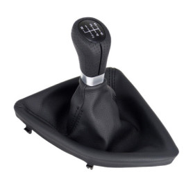 L&P A277-1 Pommeau de levier de vitesse en cuir perforé Noir 6 vitesses Compatible avec BMW Série 1 E81 E82 E87 E88 Bouton de re