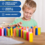 Calmado - 360pcs Pierres Domino/Dominos en Bois Domino Family Edition Ensemble + Sac + Livret