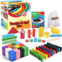 Calmado - 450pcs Pierres Domino/Dominos en Bois Domino Grand Edition Ensemble + Sac + Livret + Accessoires