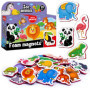 Little World 27 Magnet Frigo - Aimant Educatif - Aimant pour Tableau Enfant - Animaux Magnetique