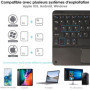 TECHGEAR Active Strike Pro Clavier AZERTY Bluetooth sans Fil avec Pavé Tactile Intégré compatible avec Samsung Tab S7, Tab S6 Li