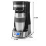 NEDIS Cafetière – Filtre à café – 0,4 l – 1 tasse – Minuterie d'allumage – Noir/argenté