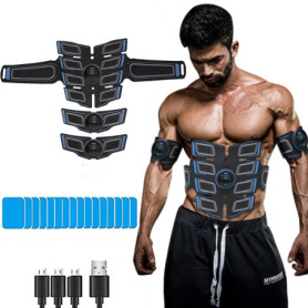 sielife Electrostimulateur Musculaire, Ceinture Abdominale Electrostimulation 8 Pads EMS Stimulateur Appareil Electrostimulation