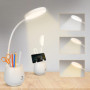 URAQT Lampe de Bureau de Porte-stylo, Tactile Lampe de Bureau à LED Dimmable avec 3 Modes D'éclairage & 24 LED, Protection des Y