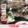 Rotel 1181250 Appareil à fondue chinoise avec fourchettes et épuisettes, appareil à fondue océane, marmite pour fondue chinoise,