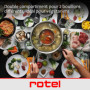 Rotel 1181250 Appareil à fondue chinoise avec fourchettes et épuisettes, appareil à fondue océane, marmite pour fondue chinoise,