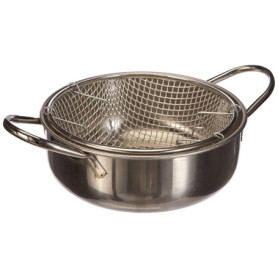 Friteuse argentée en inox Excèlsa, 24 cm de diamètre-
