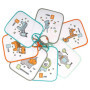 Ti TIN, Lot de 7 Bavoirs Éponge Imprimé Imperméable, 23x26cm | 73% Coton - 27% Polyester - Bavoir Bébé 6 à 12 mois - Boucle Ruba