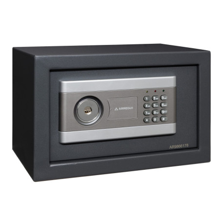 ARREGUI Stylo 19010-S1 Coffre-fort en acier, ouverture double sécurité, serrure électronique à code et à clé, coffre-fort de séc