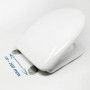 ABATTANT WC COMPATIBLE | CHARNIÈRE SPÉCIALE EXTRA LONGUE ACIER INOX | FORME D U | RÉGLABLE ET DECLIPSABLE | FACILE INSTALATION E