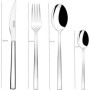 Monix Génova Ensemble de Couverts 24 Pièces, Set de Couverts avec Couteau à Steak en Acier Inoxydable 18/10 Design Moderne Poli 